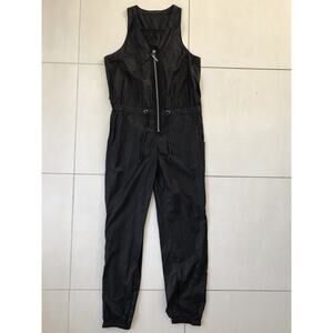 Erik Hart Zip Front Elastic Waist Belted Tank Jumpsuit